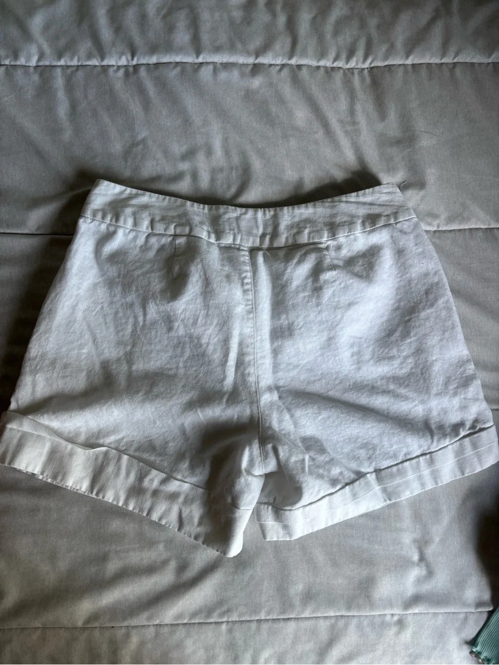 Banana Republic White High-Waist Tie-Front Linen Shorts